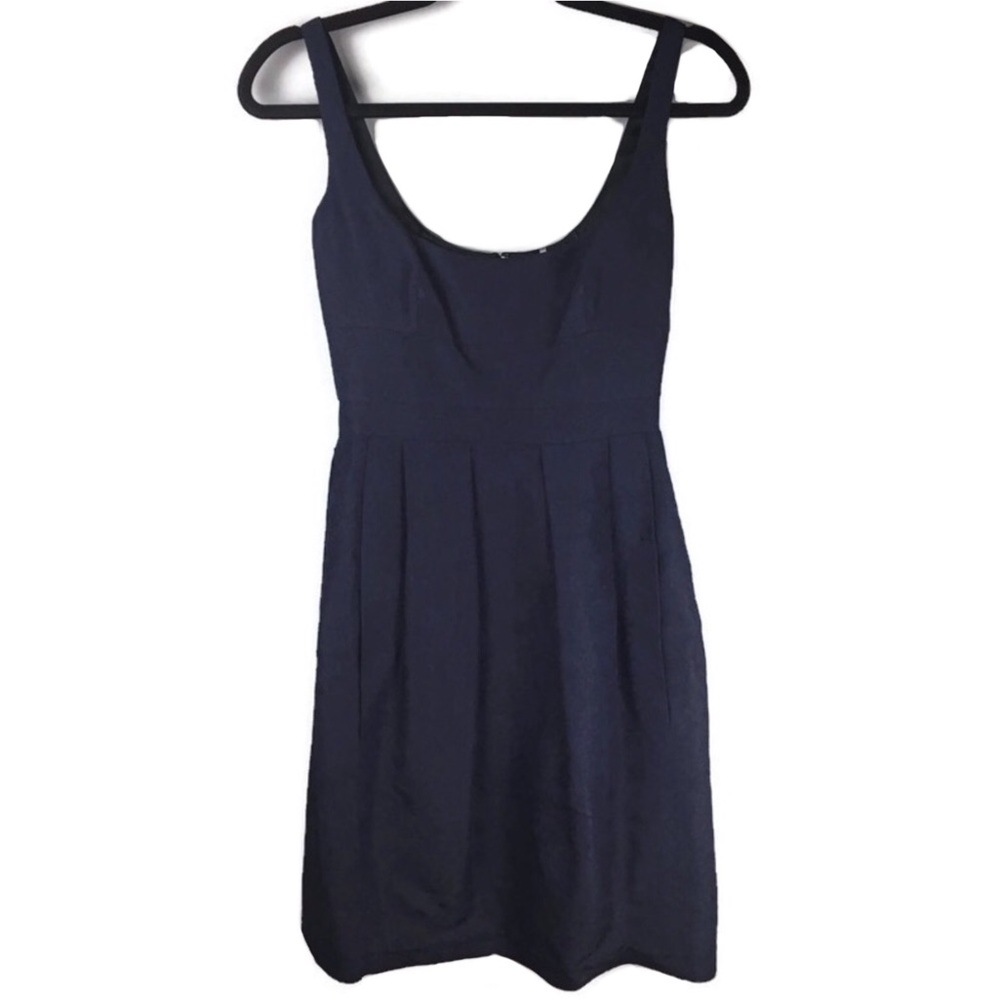 Elie Tahari Silk Jacquard Pleated Scoopneck Sleeveless Mini Dress Size 0